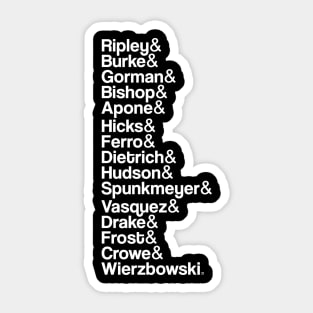 Sulaco Crew Helvetica List Sticker